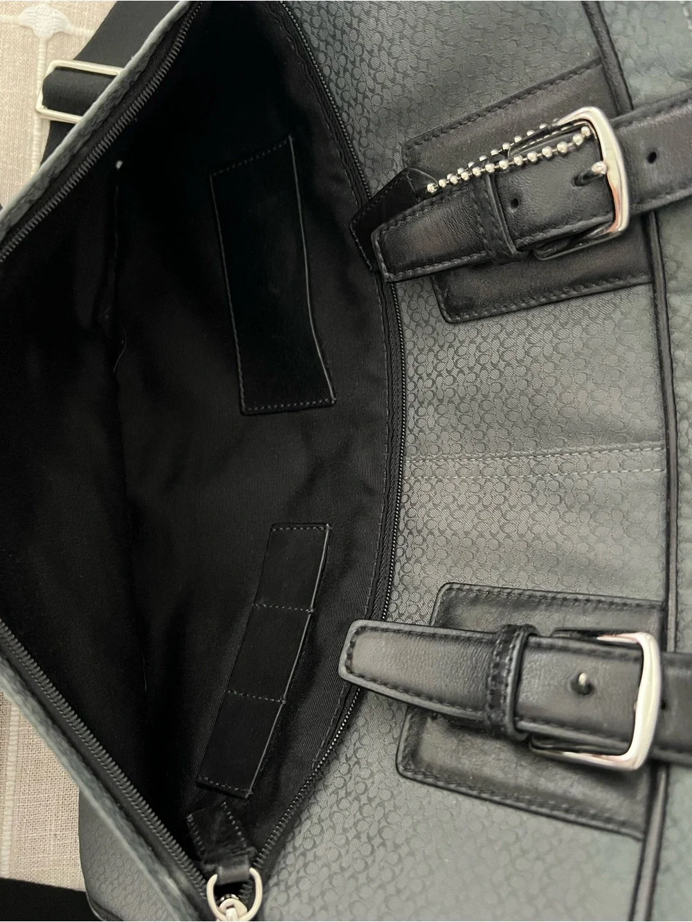Coach Grey and Black Laptop Bag Briefcase